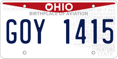 OH license plate GOY1415