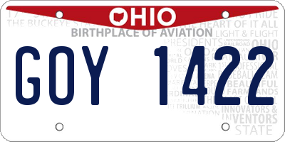OH license plate GOY1422