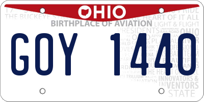 OH license plate GOY1440