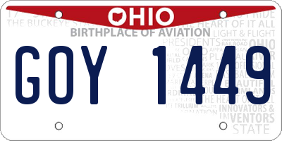 OH license plate GOY1449