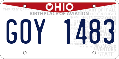 OH license plate GOY1483