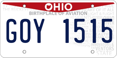 OH license plate GOY1515