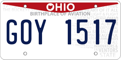 OH license plate GOY1517