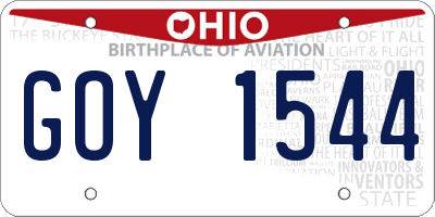 OH license plate GOY1544