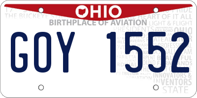 OH license plate GOY1552