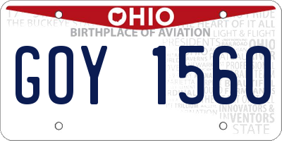 OH license plate GOY1560