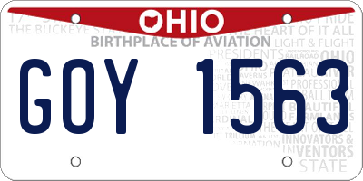 OH license plate GOY1563