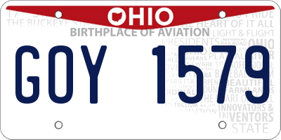 OH license plate GOY1579