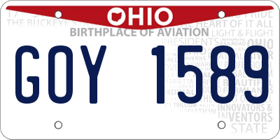 OH license plate GOY1589