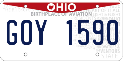 OH license plate GOY1590