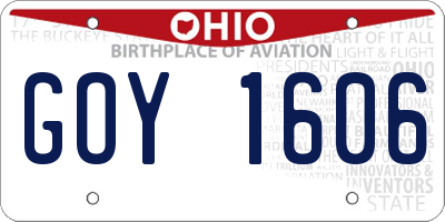 OH license plate GOY1606