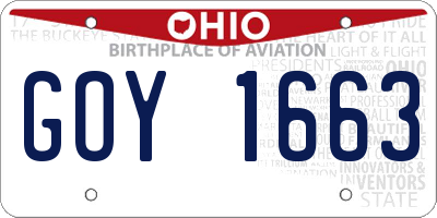 OH license plate GOY1663