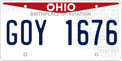 OH license plate GOY1676
