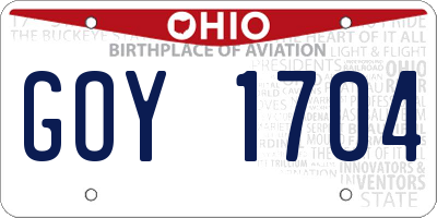 OH license plate GOY1704