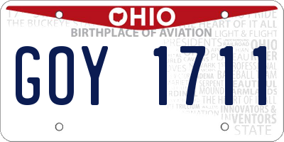 OH license plate GOY1711
