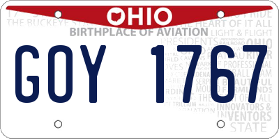 OH license plate GOY1767