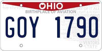 OH license plate GOY1790