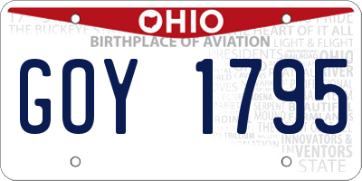 OH license plate GOY1795