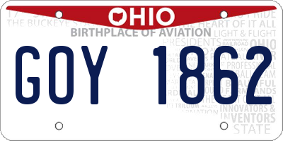 OH license plate GOY1862