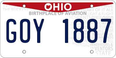 OH license plate GOY1887