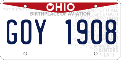 OH license plate GOY1908