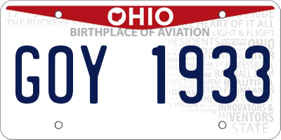 OH license plate GOY1933