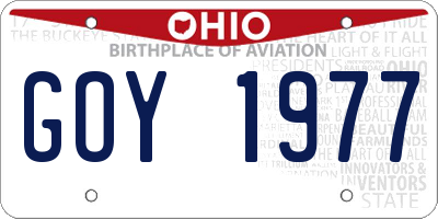 OH license plate GOY1977