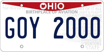 OH license plate GOY2000