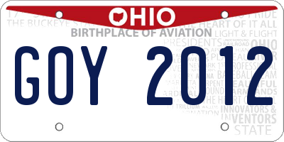 OH license plate GOY2012