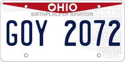 OH license plate GOY2072