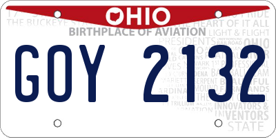 OH license plate GOY2132