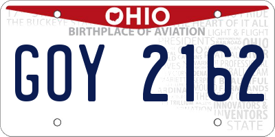 OH license plate GOY2162