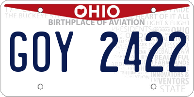 OH license plate GOY2422