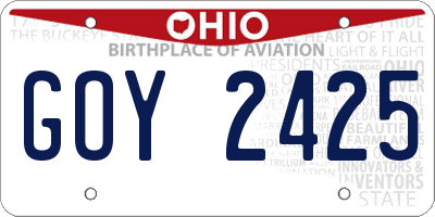 OH license plate GOY2425