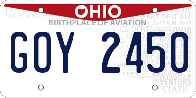 OH license plate GOY2450