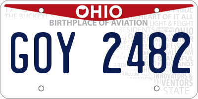 OH license plate GOY2482