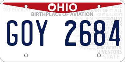 OH license plate GOY2684