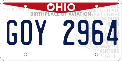 OH license plate GOY2964