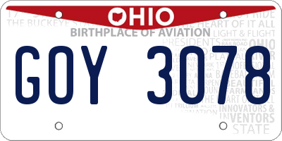 OH license plate GOY3078