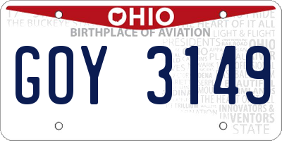 OH license plate GOY3149
