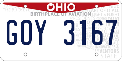 OH license plate GOY3167