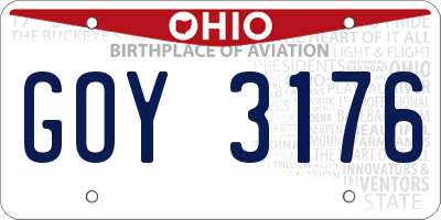 OH license plate GOY3176