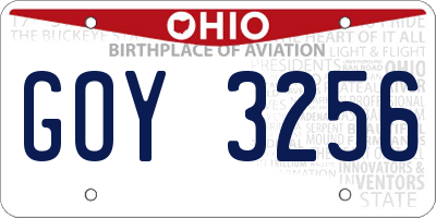 OH license plate GOY3256