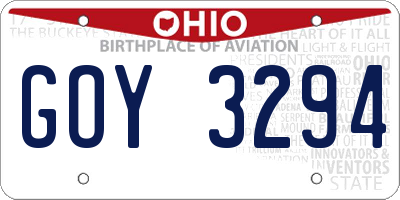 OH license plate GOY3294
