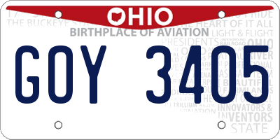 OH license plate GOY3405