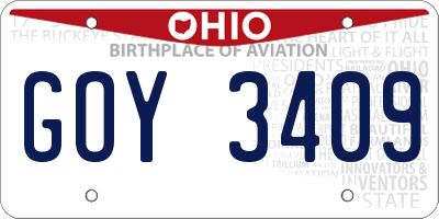 OH license plate GOY3409