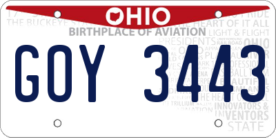 OH license plate GOY3443