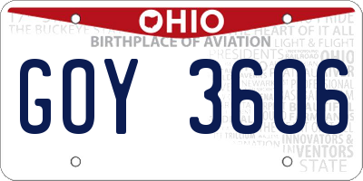 OH license plate GOY3606