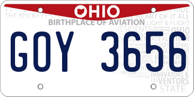 OH license plate GOY3656