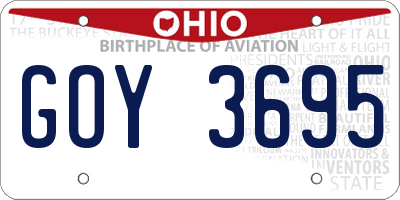 OH license plate GOY3695
